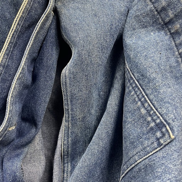 Vintage Eddie Bauer Jacket Womens Large Denim Coat Chore Barn Button Up - Picture 7 of 15